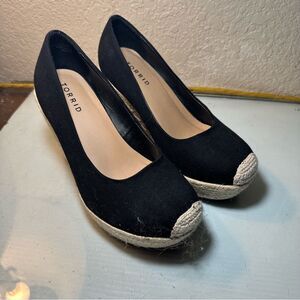 Torrid Size 8WW Black  Canvas  Espadrilles 5"